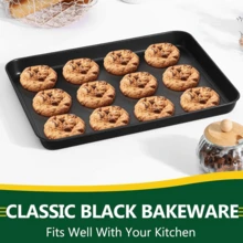 1 件不粘烤盘，厨房烤盘，耐热不粘，家用烤盘，蛋糕模具，烤箱饼干烘焙，长方形饼干托盘，易于清洁，适用于饼干、蛋糕和面包 - 彩色 - 查看 5