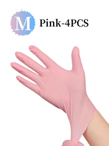 Pink, Disposable Nitrile Gloves, Powder-Free Latex-Free Gloves, Durable Household Cleaning Gloves, Waterproof Gloves, Suitable For Kitchen, Hair Dyeing, Beauty Salon, Waterproof, Anti-Static, Durable, Black, White, Pink, Blue, Green, Transparent, Purple Disposable Gloves Optional (Without Box)
