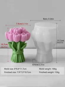 Exquisite Tulip Bouquet Silicone Mold - Unique Bouquet And Texture Design, Suitable For Scented Candles, Car Scented Candles, Home DIY Decorations, Festival Decorations, An Excellent Gift For Girls, Creating An Atmosphere.