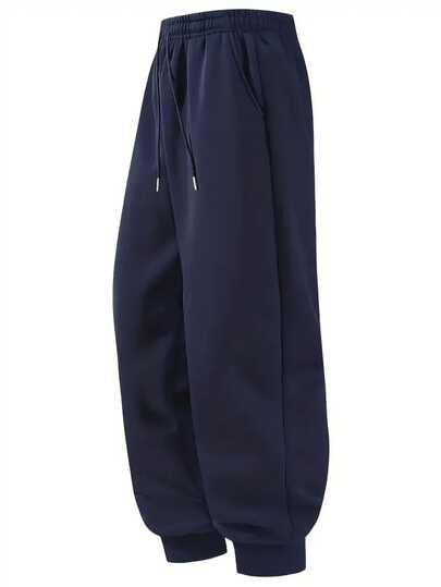 男士纯色运动裤，宽松美式休闲裤