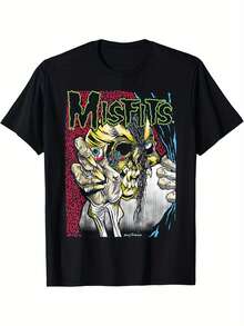 Misfits – Die Die Artwork T-Shirt Cotton Fun Design DIYMen's Soft Breathable Comfortable Casual Sports Halloween And Christmas Gifts - 黑色 - 查看 1