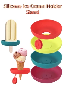 1 Pieza, Soporte de helado de silicona 2 en 1, Soporte para paletas de verano, Soporte a prueba de fugas con protección contra goteo, Molde portátil para paletas de hielo con estuche de transporte para refrigerios para llevar - Apto para lavavajillas