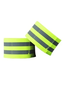 2pcs High Visibility Reflective Bands - Nylon Blend Arm Straps For Night Cycling, Running, Walking - Comfortable Snap Bracelet For Maximum Visibility And Security