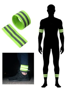 2pcs High Visibility Reflective Bands - Nylon Blend Arm Straps For Night Cycling, Running, Walking - Comfortable Snap Bracelet For Maximum Visibility And Security