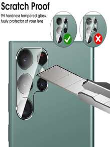 3pcs Tempered Glass Camera Lens Protector Film, High Definition Glossy Surface, Explosion-Proof, Auto Adsorption, High Hardness, Round Edge Dustproof Design, Compatible With Apple/ Galaxy/ Mi/Redmi/Honor/Magic 6 5 Lite And More Models Gift For Birthday, Family, Friends Lens Protector, Phone Accessories