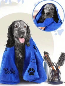 منشفة استحمام مخصصة للقطط والكلاب، قابلة للطباعة بالاسم، ماصة للرطوبة بشكل عالي، سريعة التجفيف، سهلة التنظيف، مناسبة للاستحمام، مسح البراثن، إلخ. هذه المنشفة السوبر من الألياف الدقيقة سريعة التجفيف مصممة خصيصًا للجراء، ماصة للرطوبة بشكل عالي، مناسبة للكلاب المتوسطة الحجم. مثالية للقطط والكلاب! هدية عيد الميلاد - متعدد الألوان - مشاهدة 3