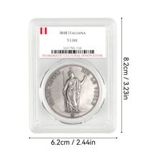 38mm/1,50 Zoll eingekapselt, 1848 Italien 5 Lire, Kupfer Kopie, ein Geschenk von einem Sammler historischer Münzen