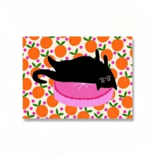 1 bức tranh vải trừu tượng nhiều màu sắc cho phòng trẻ em thời trang hoa mèo đen hồng in áp phích nghệ thuật treo tường trang trí nhà khung tùy chọn - nhiều màu - Xem 33