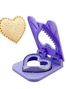 1 件不锈钢面包切片机、三明治切刀模具、吐司口袋面包工具、压花吐司切刀、红色方形、绿色圆形