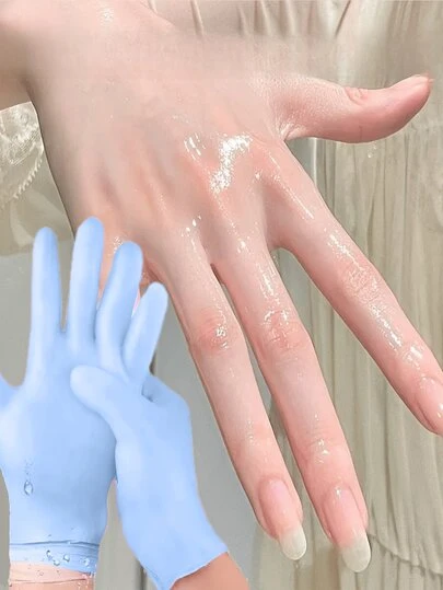 1 双蓝色保湿手套，适用于干裂皮肤软化去角质脚部手部护理工具，柔软硅胶凝胶，皮肤修复，可重复使用，适用于手部护理，米色/粉色，手部护理，礼物，护理工具，柔软硅胶手套，凝胶水疗保湿手套，芦荟乳液手套用于修复干燥，均码，非常适合家庭补水，保湿手套，送给母亲的礼物，母亲节，旅行配件