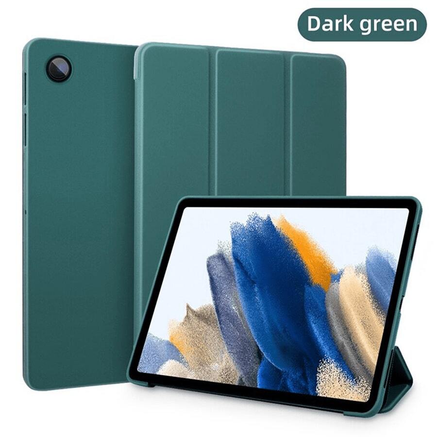Foldable Tablet Case Compatible With Samsung Galaxy Tab S9 Fe S8 S7 A9 + A7 Lite S6 Lite / Tab P11 Plus, Compatible With Huawei MatePad /Redmi Pad Se, Shockproof Protective Cover(Dark Green)