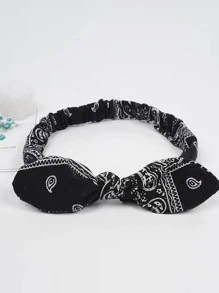 1/3/5/8pcs New Rabbit Ear Twist Elastic Headbands, Cashew Flower Print Stretchy Headscarves, Narrow Edge Ditsy Floral Wire Fixing Hair Accessories For Women