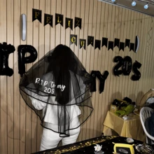 RIP Twenties Black Veil Death To My 20s Alternative Goth Gothic Funeral For Youth Women 30th Birthday Party Dirty Thirty Decoration Birthday Queen Crown Keepsake Gift Present Photo Props - Rip to My 20s Black Veil - View 3