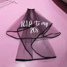 RIP Twenties Black Veil Death To My 20s Alternative Goth Gothic Funeral For Youth Women 30th Birthday Party Dirty Thirty Decoration Birthday Queen Crown Keepsake Gift Present Photo Props - Rip to My 20s Black Veil - View 8