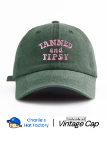 1 件 TANNED AND TIPSY 刺绣水洗棒球帽，经典休闲时尚复古柔软吸汗带可调节尺寸轻便百搭复古老爹帽，适合户外运动日常穿着派对度假送给家人和朋友的完美礼物 - A - 查看 15