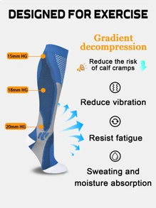 3 Pairs Compression Socks For Men And Women High Stretch Outdoor Sport Leg Support Stockings, Running, Athletic, Nursing S-XXL