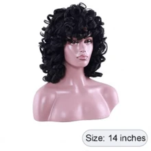 1 PC 14 Inch Women's Curly Hair Wig, Short Curly Hair Wig With Bangs, Soft, Elastic, Fluffy, Small Curly Hair, Heat-Resistant Synthetic Wig, Suitable For Daily Gatherings