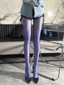 1 双高密度光泽超薄高弹连裤袜，适合日常穿着 - 藍色 - 查看 4