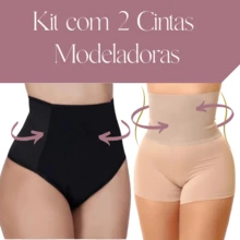 Kit com 2 Cinta Modeladora com Calcinha e Short Bermuda Anagua - Modela Cintura, Reduz Abdômen, Alta Compressão