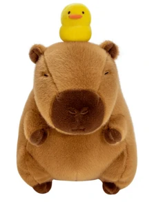 毛绒水豚玩偶，逼真卡通毛绒水豚玩偶，柔软毛绒玩偶，儿童完美礼物，生日派对、圣诞节、新年、情人节、家居装饰