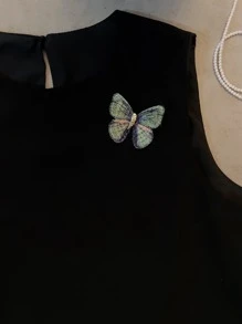 Retro Stickerei, Farbverlauf Schmetterling Brosche, Mantel Pullover, vielseitige, elegante und künstlerische Brosche Accessoire