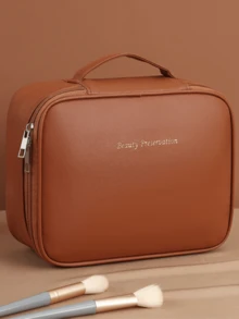 1个多功能PVC化妆包，夏季旅行化妆品收纳包，防水浴室收纳袋，可装护肤品、化妆刷、眼影盘、粉饼、乳液、口红、首饰，伴娘礼物、母亲节礼物、送给朋友和老师的礼物 - 彩色 - 查看 13