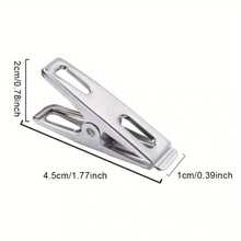 100Pcs/Set Stainless Steel Clothes Drying Clips Non Slip Windproof Underwear Socks Metal Clips - Silver - View 7