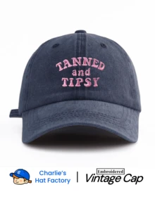 1 件 TANNED AND TIPSY 刺绣水洗棒球帽，经典休闲时尚复古柔软吸汗带可调节尺寸轻便百搭复古老爹帽，适合户外运动日常穿着派对度假送给家人和朋友的完美礼物 - A - 查看 5