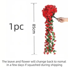 Nejlue Artificial Flowers/Plants1111 Home & Living 2 件 85 厘米人造假吊花植物，用于户外秋季装饰，1 件仿丝绸紫罗兰抗紫外线真实蔓生藤蔓，用于家居装饰、房间装饰、花园装饰、墙壁装饰、室内外装饰、卧室装饰、婚礼装饰、餐桌装饰、圣诞装饰、派对装饰、生日装饰