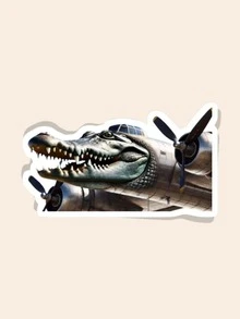 Bombardiro Crocodilo (Italian Brainrot) Sticker,Funny MeMe Sticker,Vinyl Sticker For Water Bottle Sticker,Kindle Sticker,Phone Sticker,Book Stickers - Multicolor - View 1