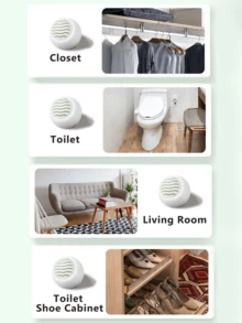 6个装绿茶鞋用除臭球，快速除臭空气清新剂，适用于鞋子、健身包、衣柜、宠物区、厨房、浴室和家居的除臭剂，可重复使用的镂空设计，气味均匀分散，使用无刺激，体积小巧，易于放置，持续除臭效果，家庭用品供应商 - 白色 - 查看 9