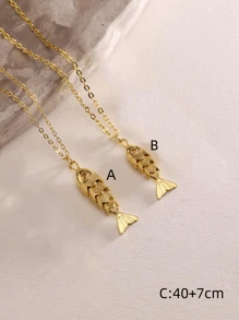 Colar de peixe móvel 3D, colar com pingente de peixe banhado a ouro, joia de peixe articulada, colar exclusivo de peixe de peixes, presente para amantes do mar para ela