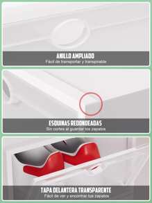 CasaBella 14 piezas Caja de zapatos de almacenamiento, zapatero apilable, caja de zapatos de plástico para el hogar