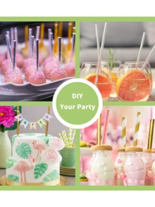 25/50pcs Metallic Silver Paper Straws, Shining Silver Paper Straws, Party Drinking Straw For Cake Pops, Birthday, Anniversary, Wedding, Holiday Celebrations, Party Decor & Supplies,School Supplies - Multicolor - View 10