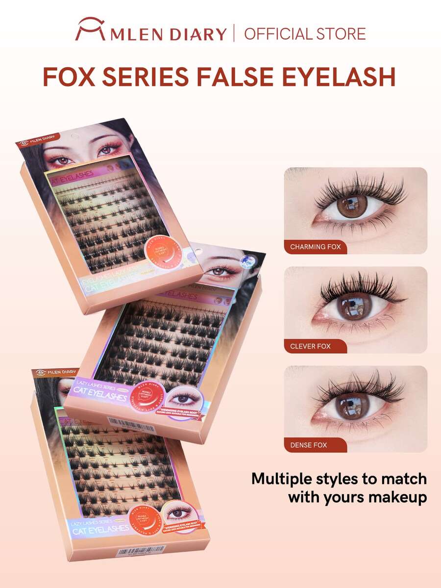 Mlen Diary 睫毛簇，132 件 C 卷 9-14 毫米独立睫毛，DIY 漫画睫毛，可重复使用的自然蓬松睫毛，在家睫毛簇、睫毛簇、独立睫毛、睫毛、假睫毛