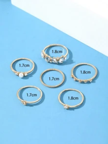 GARMEND 1 Bộ 4 Chiếc Nhẫn Bướm Đính Đá Rhinestone Màu Vàng Sang Trọng Dành Cho Nữ - vàng - Xem 4