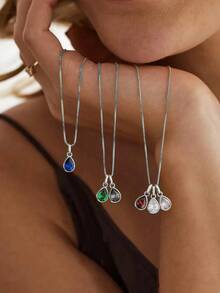 Customized Birthstone Necklace, 18K Gold Gemstone Necklace, Multiple Birthstone Necklace, Grandmother Necklace, Mother's Day Gift For Her,Black,Silver,Gold,Stylish,Colorful,Vintage,Simple,Unisex,Casual,Cuties,Custom,Personalized,Unique,Ideal Gifts For Him,Ideal Gifts For Her,Her,Boyfriend,Girlfriend,Dad,Mom,Family,Friends,For Anniversaries,For Birthdays,For Graduation,For Prom,For Party,Customized Fashion Jewelry - Multicolor - View 7