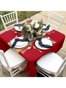 1 Piece White 90-Inch Round Tablecloth: Wrinkle-Resistant And Washable Banquet Tablecloth; Spill-Proof High-Density Fabric Tablecloth Suitable For Wedding Events And Daily Household Use.
