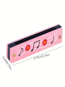 16-Hole Double Row Harmonica, Metal Painted, Steel Construction, Musical Instrument Toy Gift For Christmas, New Year, Students