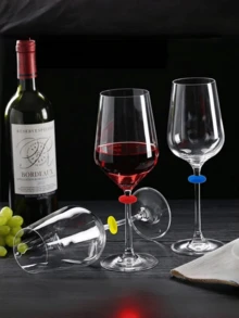 24pcs Silicone Wine Glass Charms, Suitable For Champagne, Cocktail And Martini Glasses, Perfect For Party Wine Glass Markers, Wedding And Birthday Supplies, Home And Party Decorations - Multicolor - View 7