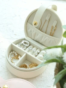 1pc Custom Jewelry Bag, Personalized Travel Jewelry Box, Custom Name And Birth Flower Jewelry Box Small Square Earrings Organizer With Handle Bridesmaid Wedding Gift Box For Sisters And Friends, Birthday, Wedding, Mother's Day, Valentine's Day, Party, Custom Small Gifts,Multi-Functional, ,Ornamental,Reusable,Exquisite,Stylish,High-Quality,Colorful,Modern,Custom,Personalized,Unique,Ideal Gifts For Him,Ideal Gifts For Her Back To School