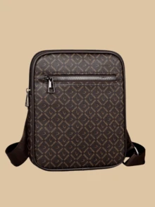 男士 PU 皮革斜挎包，休闲斜挎包，旅行包，带手机钱包