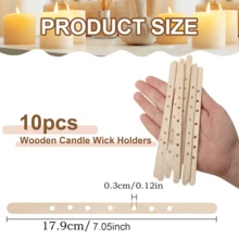10 个木制烛芯支架、多芯定位装置底座、手工定心工具 - DIY 材料套件模具 - 家居生活、家居装饰、蜡烛和烛台 - DIY 蜡烛维护、乡村木质装饰配件 - 彩色 - 查看 3