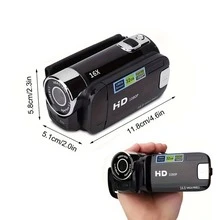 1pc HD Wide Angle Camcorder With 270° Rotating Flip Screen, 16x Digital Zoom, 1080P Video, 2.4-Inch Display, 32GB Memory Card, Built-In Battery/USB Charging For Home Travel Concert (Portable Red/White/Black/Pink) - Màu Đỏ Sâu - Xem 3