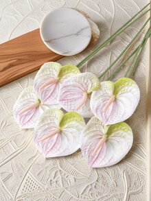 1 件/3 件/5 件人造红掌百合花（粉绿色）适用于婚礼办公室派对酒店家居餐桌装饰 - 粉綠色 - 查看 7