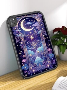 1pc Star & Moon Purple Dreamy: Tranquil Cosmic Symphony Illustration Anti-Drop Tablet Case, Built-In 360-Degree Thick Anti-Drop Protection For IPad 10th Gen 10.9", Portable Leather IPad 10.2" Tablet Protective Cover - Multicolor - View 5