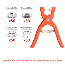 201件五爪扣安裝套件,衣扣維修套件,附壓合工具,無需縫紉的扣子,容易安裝（50套扣子,1個安裝工具） - 彩色 - 查看 9