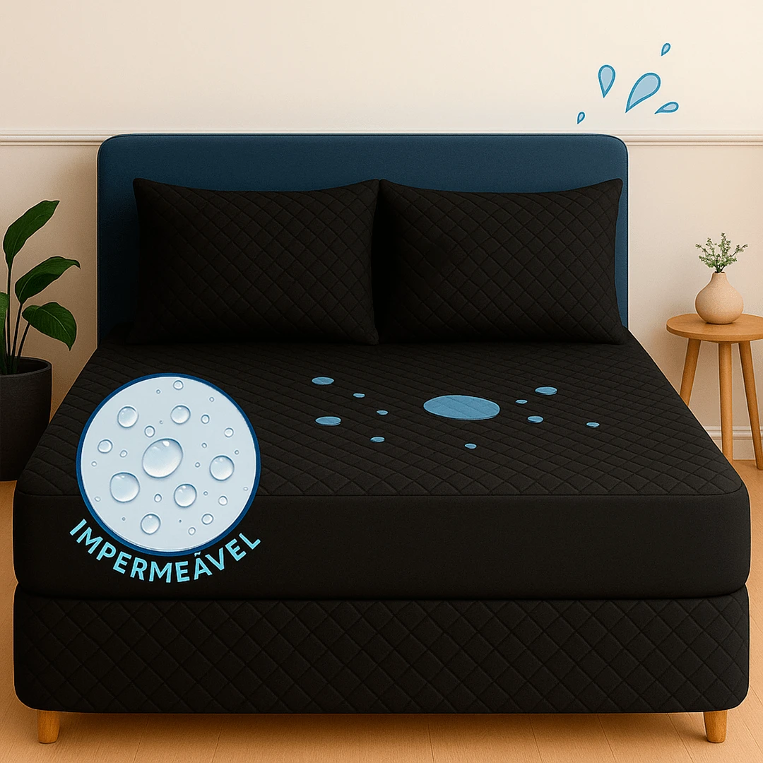 Waterproof Box Spring Cover Protector Kit With 4 Layers Of Protection + Waterproof Pillow Protector - Various Sizes - 黑色 - 查看 1