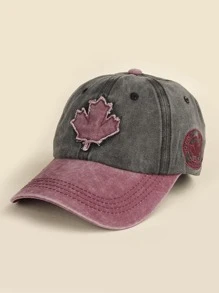 1 pezzo Cappellino da baseball stile retrò europeo e americano con ricamo a 3D a foglie e lettera, adatto per look casual quotidiani da uomo