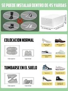 CasaBella 14 piezas Caja de zapatos de almacenamiento, zapatero apilable, caja de zapatos de plástico para el hogar